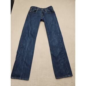 Levis 501 Jeans Mens 33 X 36 Button Fly Dark Wash 5 Pocket Denim